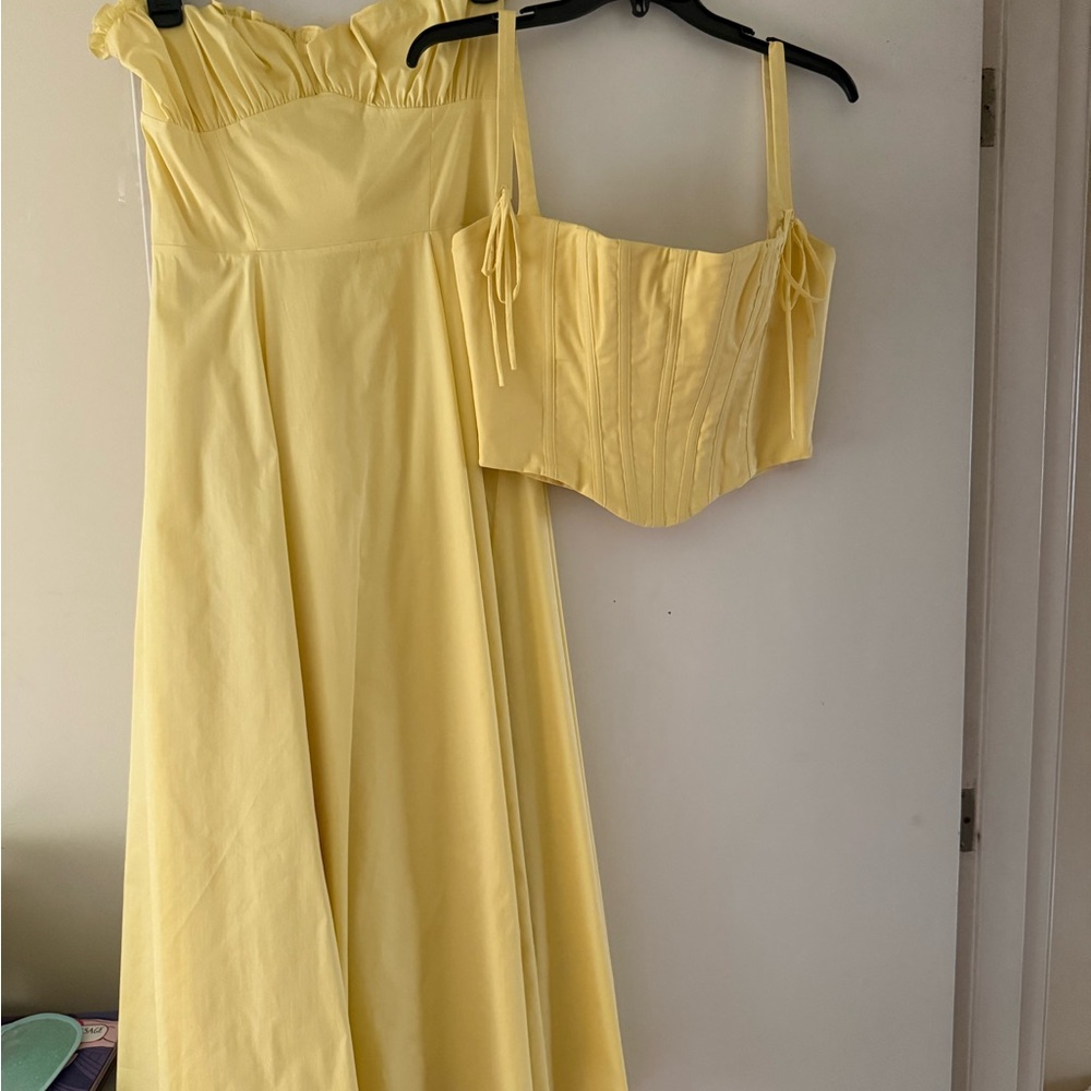 House of CB Yellow Dress and Corset Set
